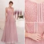 Chic / Belle Rougissant Rose Robe De Soirée 2019 Princesse Bretelles Spaghetti Noeud Perlage Paillettes Sans Manches Dos Nu Longue Robe De Ceremonie