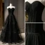 Chic / Beautiful Black Evening Dresses  2021 A-Line / Princess Sweetheart Sleeveless Backless Floor-Length / Long Evening Party Formal Dresses