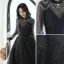 Chic / Belle Noire Perlage Faux Diamant Paillettes Robe De Bal 2022 Princesse Encolure Dégagée Manches Longues Dos Nu Longue Robe De Ceremonie