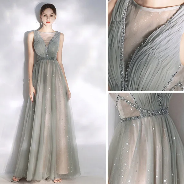 Elegant Champagne Wedding Dresses 2018 Ball Gown Lace Flower Off-The-Shoulder Backless Sleeveless Chapel Train Wedding