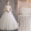 Eleganta Elfenben Bröllopsklänningar 2019 Prinsessa Spets Paljetter Axlar Ärmlös Halterneck Chapel Train