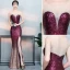 Scintillantes Dégradé De Couleur Robe De Soirée 2019 Trompette / Sirène Paillettes Encolure Dégagée Sans Manches Fendue devant Longue Robe De Ceremonie