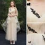Élégant Champagne Robe De Soirée 2019 Princesse Bretelles Spaghetti En Dentelle Appliques Sans Manches Dos Nu Longueur Cheville Robe De Ceremonie