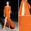 Modern / Fashion Orange Evening Dresses  2019 Trumpet / Mermaid Scoop Neck Long Sleeve Rhinestone Sweep Train Formal Dresses