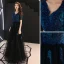 Chic / Belle Bleu Marine Robe De Soirée 2019 Princesse V-Cou En Dentelle Fleur Perlage Cristal Manches Courtes Dos Nu Longue Robe De Ceremonie