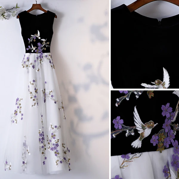 Chic / Beautiful White Prom Dresses 2019 A-Line / Princess Scoop Neck Sleeveless Appliques Lace Floor-Length / Long Formal Dresses