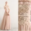 Élégant Champagne Robe De Bal 2019 Princesse De l'épaule En Dentelle Appliques Perlage Cristal Perle Faux Diamant Volants Manches Courtes Dos Nu Longue Robe De Ceremonie