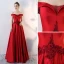 Charmant Bordeaux Robe De Soirée 2019 Princesse De l'épaule Perlage Appliques Cristal Paillettes Manches Courtes Dos Nu Longue Robe De Ceremonie