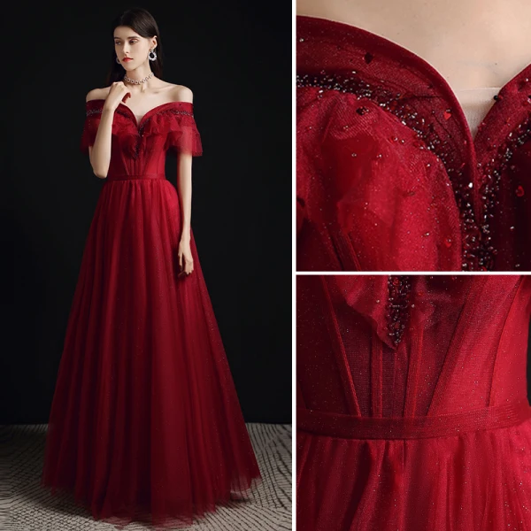 Vintage / Originale Champagne Robe De Mariée 2018 Princesse Dos Nu En Dentelle Fleur Volants en Cascade Col Haut 3/4 Manches Cathedral Train Mariage