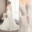 Élégant Champagne Plissée Robe De Mariée 2019 Princesse Bretelles Spaghetti En Dentelle Fleur Sans Manches Dos Nu Tribunal Train
