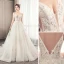 Élégant Champagne Robe De Mariée 2019 Princesse Bretelles Spaghetti Perlage En Dentelle Fleur Sans Manches Dos Nu Cathedral Train