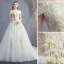 Élégant Blanche Robe De Mariée 2019 Princesse De l'épaule En Dentelle Fleur Paillettes Manches Courtes Dos Nu Cathedral Train