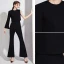 Fashion Black Jumpsuit Evening Dresses  2021 Scoop Neck Backless Formal Dresses