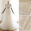 Élégant Ivoire Robe De Mariée 2019 Princesse Bretelles Spaghetti Perlage Paillettes En Dentelle Fleur Manches Courtes Dos Nu Tribunal Train