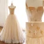 Luxury / Gorgeous Gold Prom Dresses 2019 A-Line / Princess Suede Spaghetti Straps Beading Sleeveless Backless Floor-Length / Long Formal Dresses