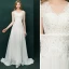 Moderne / Mode Ivoire Robe De Soirée 2019 Princesse V-Cou Appliques En Dentelle Paillettes Sans Manches Dos Nu Train De Balayage Robe De Ceremonie