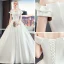 Élégant Simple Ivoire Robe De Mariée 2019 Princesse De l'épaule Manches Courtes Dos Nu Cathedral Train