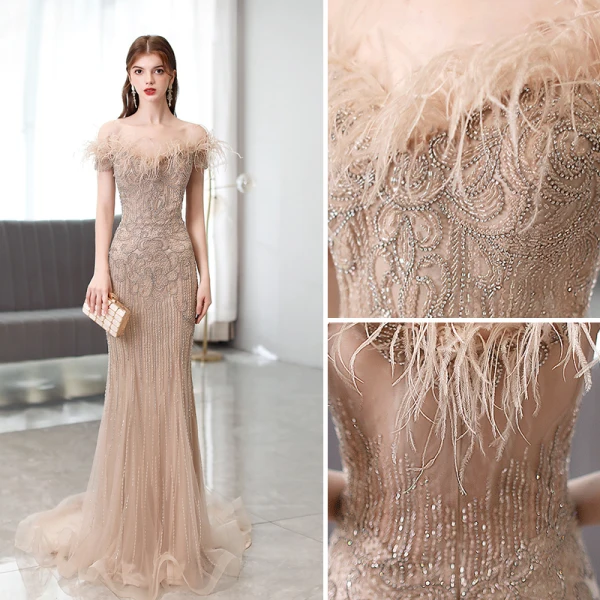 Chic / Beautiful Grey Prom Dresses 2018 A-Line / Princess Appliques Sequins Bow V-Neck Long Sleeve Floor-Length / Long Formal Dresses
