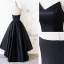 Enkel Svart Asymmetrisk Ballkjoler 2019 Prinsesse Strapless Uten Ermer Ryggløse Formelle Kjoler
