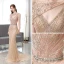 Chic / Beautiful Candy Pink Prom Dresses 2018 A-Line / Princess Appliques Bow Scoop Neck 3/4 Sleeve Floor-Length / Long Formal Dresses
