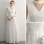 Élégant Ivoire Robe De Soirée 2019 Princesse Encolure Dégagée Gland 3/4 Manches Longue Robe De Ceremonie