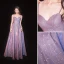 Charmig Purple Stjärnbeströdd Himmel Aftonklänningar 2019 Prinsessa Spaghettiband Glittriga / Glitter Polyester Ärmlös Halterneck Långa Formella Klänningar