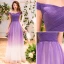 Chic / Beautiful Purple Gradient-Color Evening Dresses  2019 A-Line / Princess Off-The-Shoulder Short Sleeve Backless Floor-Length / Long Formal Dresses
