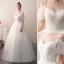 Charming Ivory Wedding Dresses 2019 A-Line / Princess Spaghetti Straps Beading Lace Flower Short Sleeve Backless Floor-Length / Long