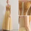 Sexy Gold Prom Dresses 2019 A-Line / Princess Strapless Beading Crystal Sleeveless Backless Floor-Length / Long Formal Dresses