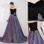 Sjarmerende Purple Stjernehimmelen Selskapskjoler 2019 Prinsesse Suede Strapless Glitter Polyester Appliques Uten Ermer Ryggløse Feie Tog Formelle Kjoler
