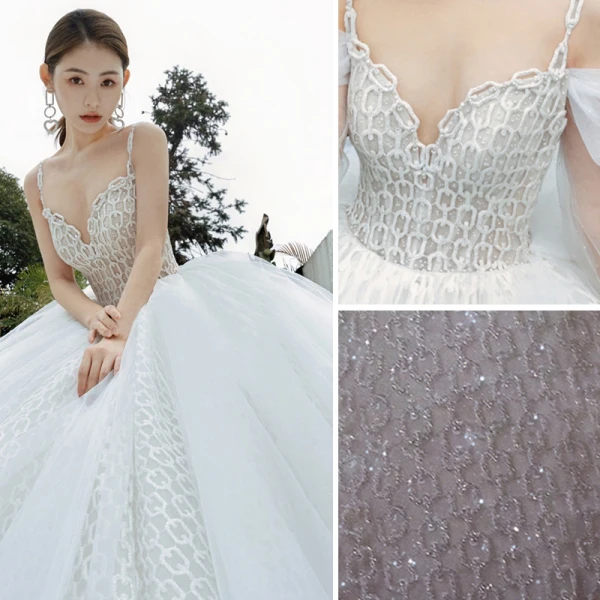 Luxury / Gorgeous High-end White Wedding Dresses 2021 Ball Gown Spaghetti Straps Sequins Sleeveless Backless Royal Train Wedding