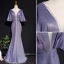 Charmant Traube Abendkleider 2019 Meerjungfrau Tiefer V-Ausschnitt Glanz Polyester Strass 1/2 Ärmel Lange Festliche Kleider