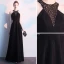 Sexy Noire Robe De Soirée 2019 Princesse Sans Manches Faux Diamant Titulaire Dos Nu Longue Robe De Ceremonie