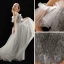 Chic / Belle Gris Robe De Soirée 2019 Princesse Bretelles Spaghetti En Dentelle Fleur Perlage Paillettes Volants Manches Courtes Dos Nu Longue Robe De Ceremonie