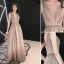 Charmant Dégradé De Couleur Robe De Soirée 2019 Princesse Encolure Dégagée Glitter Polyester Faux Diamant Sans Manches Dos Nu Longue Robe De Ceremonie