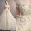 Charmant Champagne Robe De Mariée 2019 Princesse De l'épaule Étoile En Dentelle Fleur Perle Paillettes Manches Courtes Dos Nu Royal Train
