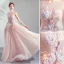 Élégant Perle Rose Robe De Soirée 2019 Princesse Encolure Dégagée Appliques En Dentelle Fleur Noeud Perlage Perle Faux Diamant Sans Manches Dos Nu Longue Robe De Ceremonie