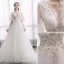 Élégant Ivoire Robe De Mariée 2019 Princesse V-Cou En Dentelle Fleur Manches Courtes Dos Nu Tribunal Train