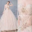 Elegant Champagne Wedding Dresses 2019 Ball Gown Spaghetti Straps Bow Beading Rhinestone Pearl Lace Flower Appliques Sleeveless Backless Royal Train