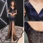 Elegante Marineblau Abendkleider 2019 Meerjungfrau V-Ausschnitt Pailletten 1/2 Ärmel Rückenfreies Sweep / Pinsel Zug Festliche Kleider