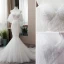 Élégant Blanche Robe De Mariée 2019 Trompette / Sirène Bretelles Spaghetti Paillettes Manches Courtes Dos Nu Cathedral Train