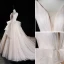 Luxury / Gorgeous Champagne Wedding Dresses 2019 A-Line / Princess V-Neck Glitter Tulle Cascading Ruffles Sleeveless Backless Cathedral Train