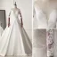 Classique Ivoire Robe De Mariée 2019 Princesse Encolure Dégagée En Dentelle Fleur 1/2 Manches Chapel Train