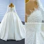 Chic / Belle Rose Bonbon Gonflée Robe De Bal 2018 Robe Boule En Dentelle Appliques Paillettes De l'épaule Dos Nu 1/2 Manches Longue Robe De Ceremonie