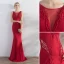 Chic / Beautiful Burgundy Evening Dresses  2019 Trumpet / Mermaid Scoop Neck Beading Pearl Sleeveless Backless Floor-Length / Long Formal Dresses