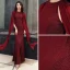 Chic / Beautiful Burgundy Evening Dresses  2019 Trumpet / Mermaid Scoop Neck Glitter Polyester Sleeveless Floor-Length / Long Formal Dresses