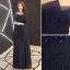Chic / Beautiful Navy Blue Mother Of The Bride Dresses With Shawl 2019 A-Line / Princess Strapless Crystal Lace Flower Tassel Sleeveless Backless Floor-Length / Long