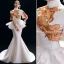 Chinese style Vintage / Retro Ivory Evening Dresses  2019 Trumpet / Mermaid High Neck Embroidered 1/2 Sleeves Backless Court Train Formal Dresses