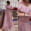 Chic / Beautiful Blushing Pink Evening Dresses  2019 A-Line / Princess Scoop Neck Pearl Short Sleeve Backless Ruffle Floor-Length / Long Formal Dresses