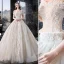 Flotte Ivory Brudekjoler 2019 Prinsesse Off-The-Shoulder Applikationsbroderi Med Blonder Blomsten Perle Beading Tassel Kort Ærme Halterneck Cathedral Train